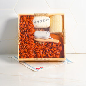 Large Square Wooden Box Bathroom Set